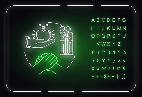 EPS 해외이미지 일러스트 사람모양 사람없음 우정 하트 도움 네온 손모양 해외일러스트 모양 컨셉 친구 파일형식 벡터 손_신체부위
