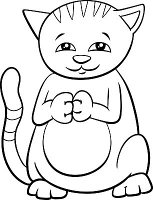 EPS 해외이미지 일러스트 흑백 사람없음 고양이 색칠공부 젠탱글 해외202007 해외일러스트 포유류 촬영기법 반려동물 학습 색칠 파일형식 벡터