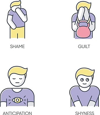 EPS 해외이미지 클립아트 남자 감정 일러스트 사람 여러명 플랫 긴장 남자만 해외202007 해외일러스트 다수 파일형식 벡터