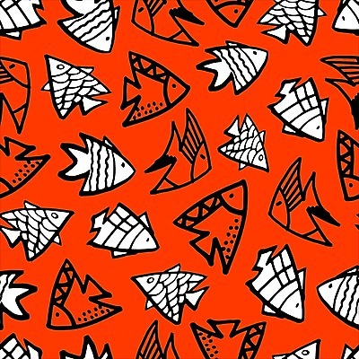 EPS 해외이미지 바다 패턴 일러스트 어류 낙서 해외202007 해외일러스트 무늬 수중동물 파일형식 벡터