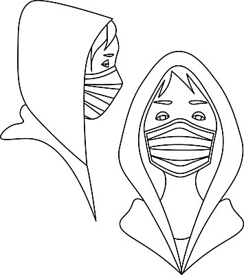 EPS 해외이미지 일러스트 사람모양 마스크 사람없음 후드집업 색칠공부 젠탱글 해외202007 해외일러스트 모양 학습 겉옷 색칠 파일형식 벡터