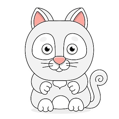 EPS 해외이미지 일러스트 사람없음 반려동물 고양이 흰색 색칠공부 젠탱글 해외202007 해외일러스트 동물 컬러 포유류 학습 색칠 파일형식 벡터