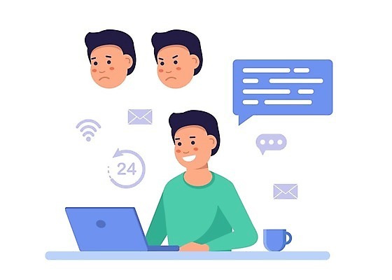 EPS 해외이미지 무료이미지 캐릭터 디자인 남자 얼굴 컨셉 일러스트 비즈니스 직장 표정 앉기 성인 노트북 업무 비즈니스맨 성인남자만 해외202007 해외일러스트 일러캐릭터 회사 모션 사람 신체부위 전자제품 작업 직장인 남자만 성인만 파일형식 벡터