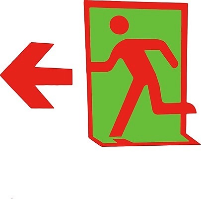 EPS 해외이미지 무료이미지 화살표 일러스트 출입구 안내 경고 안전 빨간색 초록색 픽토그램 비상구 해외202007 해외일러스트 컬러 파일형식 벡터 무료콘텐츠