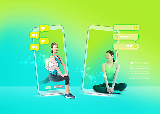 전신 PSD 편집이미지 여자 모바일 앉기 20대 성인 두명 30대 스마트폰 쇼핑 운동 한국인 하트 온라인쇼핑 댓글 모바일쇼핑 라이브 민트색 채팅 성인여자만 스트리밍 이미지편집 모양 컬러 모션 건강 사람 동양인 청년 장년 핸드폰 스마트기기 방송 온라인 여자만 성인만 파일형식