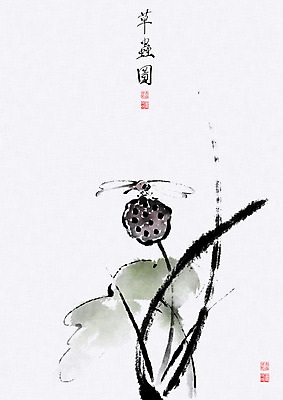 PSD 식물 곤충 잎 일러스트 캘리그라피 붓터치 연꽃 사람없음 풀 잠자리 동양화 연잎 번짐 낙관 연밥 연자육 국내일러스트 동물 꽃 미술 한약재 파일형식 효과