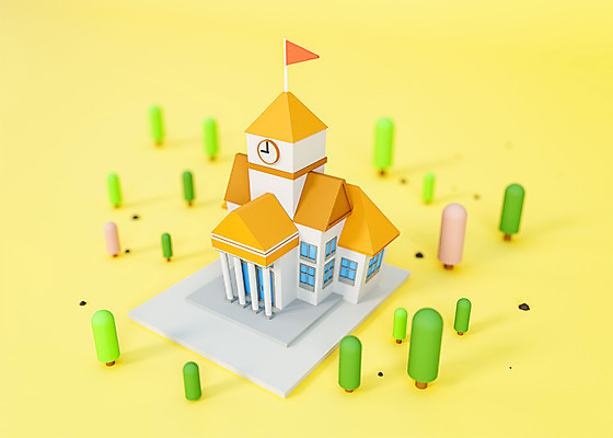 PSD 나무 편집 편집이미지 시계 학교 사람없음 건물 노란색 3D소스 3D 귀여움 깃발 입체 디지털합성 오브젝트 로우폴리 편집소스 편집3D 식물 건축물 교육 컬러 컨셉 파일형식