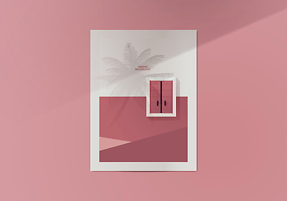 포스터 백그라운드 패턴 그래픽백그라운드 일러스트 창문 프레임 그림자 사람없음 그래픽 야자수 자주색 국내일러스트 AI파일 나무 컬러 무늬 파일형식 벡터
