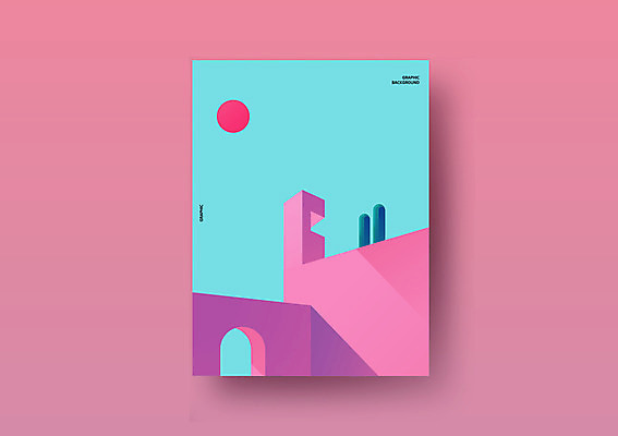 도형 포스터 분홍색 백그라운드 패턴 그래픽백그라운드 일러스트 프레임 그림자 사람없음 건물 그래픽 조형물 그라데이션 국내일러스트 AI파일 건축물 컬러 무늬 미술 파일형식 벡터