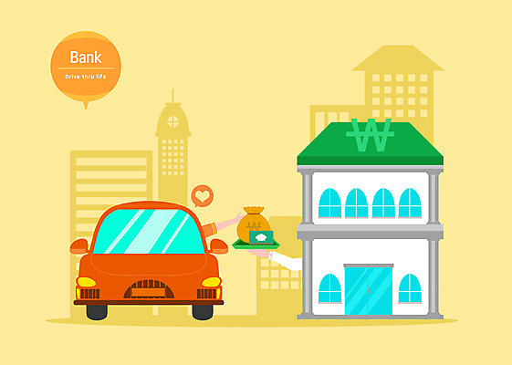 PSD 손 돈 일러스트 자동차 모바일 두명 건물 신체부위 초록색 거래 도시 은행 드라이브스루 비대면서비스 국내일러스트 건축물 육상교통 컬러 사람 금융 재산 서비스 파일형식 언택트