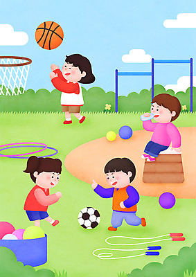 전신 PSD 여자 어린이교육 교육 남자 어린이 일러스트 공 농구 여러명 초록색 운동 점프 축구 운동장 공놀이 줄넘기 체육교육 뜀틀 에듀 에듀케이션 어린이만 스쿨팩 국내일러스트 스포츠용품 컬러 다수 스포츠시설 모션 놀이 건강 사람 구기 공간 체육 파일형식