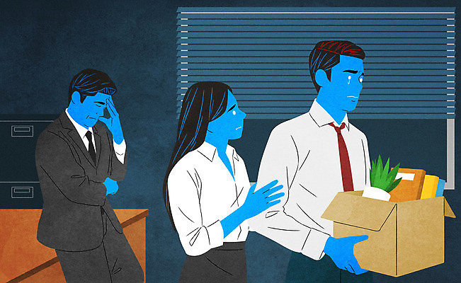 PSD 여자 남자 일러스트 회사 상반신 성인 세명 슬픔 비즈니스맨 비즈니스우먼 바이러스 실업 사회이슈 눈물 직원 경제불황 부도 성인만 코로나바이러스 폐점 셧다운 델타변이바이러스 국내일러스트 감정 컨셉 비즈니스 사람 경제 직장인 불황 파일형식