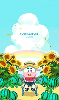 PSD 구름 한마리 하늘색 무지개 일러스트 하늘 해바라기 여름음식 수박 들기 앉기 사람없음 여름 달력 소 6월 먹기 신년캐릭터 즐거움 소캐릭터 2021년 신축년 제철과일 국내일러스트 일러캐릭터 자연요소 캐릭터 1 계절 꽃 감정 음식 동물캐릭터 과일 포유류 모션 새해 파란색 날짜 연도 제철 파일형식 여름_계절