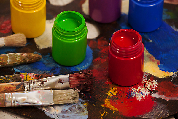 포토 JPG 해외이미지 탁자 수채화 사람없음 목재 물감 미술도구 붓 팔레트 해외202007 해외포토 나무 가구 재료 오브젝트 파일형식