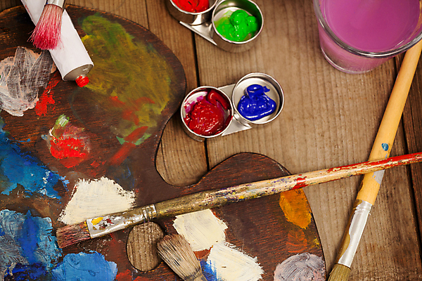 포토 JPG 해외이미지 탁자 수채화 사람없음 목재 물감 미술도구 붓 팔레트 해외202007 해외포토 나무 가구 재료 오브젝트 파일형식