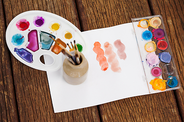 포토 JPG 해외이미지 종이 탁자 수채화 사람없음 목재 물감 미술도구 팔레트 해외202007 해외포토 나무 가구 재료 오브젝트 파일형식