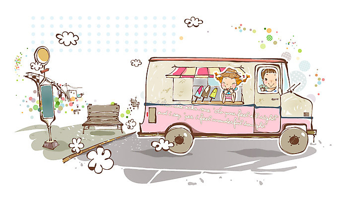 EPS 구름 커플 여자 남자 여행 백그라운드 벤치 의자 일러스트 자동차 휴가 아이스크림 알림판 사랑 사람 소년 두명 여름 트럭 표지판 아이스크림차 국내일러스트 자연요소 계절 감정 어린이 육상교통 가구 관계 디저트 특수차량 아이스크림장사 파일형식 벡터