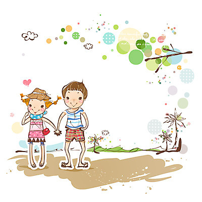 EPS 나무 식물 구름 커플 여자 남자 바다 여행 포즈 백그라운드 일러스트 휴가 산 사랑 사람 소년 해변 야외 두명 여름 모래사장 야자수 손잡기 다정 나뭇가지 하트 원형 국내일러스트 자연요소 모양 도형 계절 감정 어린이 컨셉 관계 모션 파일형식 벡터