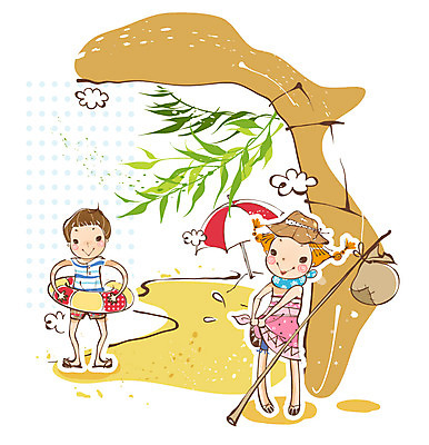 EPS 나무 식물 구름 커플 여자 남자 여행 백그라운드 일러스트 물놀이 휴가 사랑 사람 소년 해변 야외 두명 여름 여름휴가 바캉스 모래사장 짐 나뭇가지 파라솔 보따리 튜브 국내일러스트 자연요소 계절 감정 어린이 바다 관계 놀이 파일형식 벡터 여름_계절