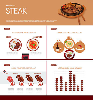 음식 일러스트 그래프 파스타 육류 스테이크 사람없음 갈색 레스토랑 와인 인포그래픽 국내일러스트 AI파일 컬러 식재료 주류 서양음식 식당 파일형식 벡터