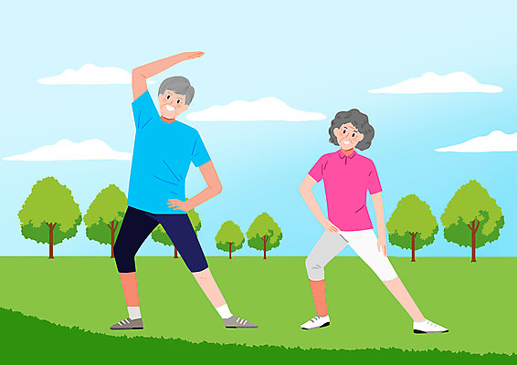 전신 PSD 공원 여자 할아버지 노년 남자 할머니 일러스트 건강 두명 연두색 즐거움 맨손체조 노후건강 노인만 국내일러스트 공공시설 감정 사람 성인 초록색 노후 체조 성인만 파일형식