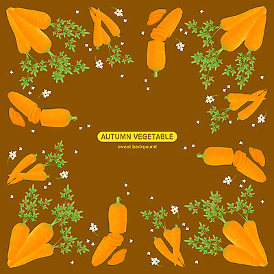 PSD 꽃 조각 패턴 채소 일러스트 사람없음 갈색 당근 국내일러스트 식물 컬러 무늬 뿌리채소 파일형식