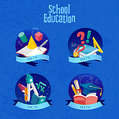 도형 교육 일러스트 학사모 사람없음 책 파란색 연필 라벨 물음표 수학 느낌표 메달 삼각자 컴파스 수학교육 에듀 에듀케이션 스쿨팩 국내일러스트 AI파일 모자_잡화 기호 컬러 졸업 교과목 문구용품 학용품 프레임 자 필기구 상_상패 파일형식 벡터