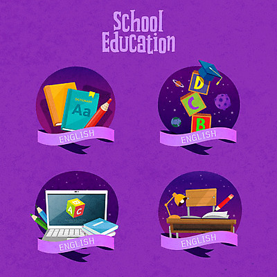 알파벳 영어 교육 일러스트 학사모 영어교육 사람없음 책 노트북 연필 라벨 보라색 스탠드 책상 사전 에듀 에듀케이션 스쿨팩 국내일러스트 AI파일 문자 모자_잡화 컬러 가구 졸업 학용품 조명 프레임 전자제품 필기구 파일형식 벡터