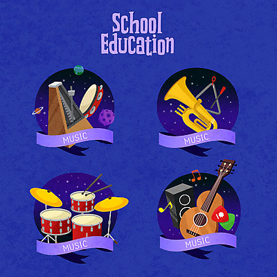 교육 일러스트 사람없음 라벨 기타 트라이앵글 드럼 음악교육 트럼펫 탬버린 메트로놈 에듀 에듀케이션 피크 스쿨팩 국내일러스트 AI파일 음악 현악기 타악기 프레임 금관악기 파일형식 벡터