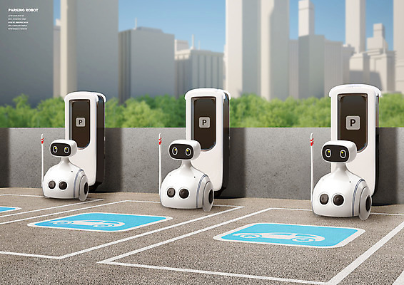 PSD 편집이미지 정보기술 빌딩 사람없음 회색 주차 로봇 주차장 IT산업 4차산업 AI_인공지능 이미지편집 산업 컬러 기술 건물 파일형식