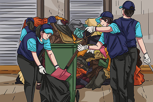 전신 모자 여자 남자 일러스트 들기 사람 성인 세명 쓰레기통 쓰레기 청소 삽 장마 쓰레기봉투 복구 복원 수해복구 쓰레기더미 치우기 성인만 국내일러스트 AI파일 잡화 모션 봉투 비_날씨 파일형식 벡터 더미