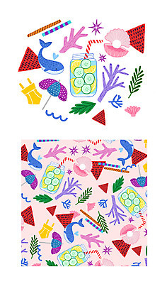 PSD 수영복 패턴 일러스트 조개 유리병 나뭇잎 오이 빨대 사람없음 여름 컬러풀 주스 패턴백그라운드 파라솔 산호초 레몬 고래 국내일러스트 옷 계절 음료 컬러 백그라운드 잎 무늬 채소 과일 포유류 병_용기 어패류 수중동물 수중식물 파일형식