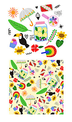 PSD 꽃 음료 패턴 일러스트 우산 조류 나뭇잎 아이스크림 여름음식 수박 사람없음 여름 컬러풀 태양 패턴백그라운드 하트 부채 선풍기 제철과일 국내일러스트 자연요소 모양 식물 동물 계절 음식 컬러 백그라운드 잎 무늬 과일 디저트 가전제품 제철 파일형식 여름_계절
