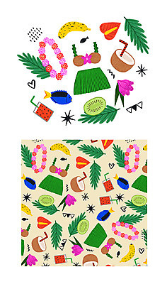 PSD 꽃 패턴 일러스트 목걸이 나뭇잎 열대 바나나 어류 사람없음 여름 컬러풀 패턴백그라운드 코코넛 수박주스 국내일러스트 식물 계절 컬러 백그라운드 잎 무늬 과일 장신구 수중동물 과일주스 파일형식