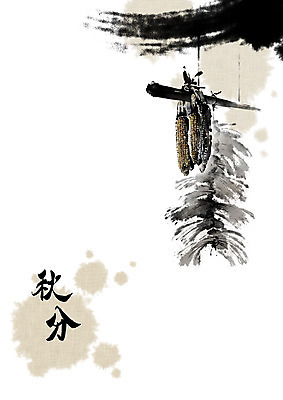 PSD 일러스트 캘리그라피 붓터치 건조 옥수수 사람없음 한자 가을 막대기 장대 절기 번짐 추분 춘분 국내일러스트 문자 계절 곡류 파일형식 효과