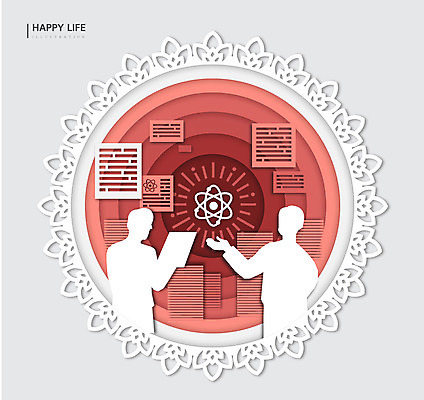 라이프스타일 행복 실루엣 분홍색 과학 일러스트 프레임 두명 원형 즐거움 문서 국내일러스트 AI파일 도형 감정 컬러 촬영기법 사람 생활 파일형식 벡터