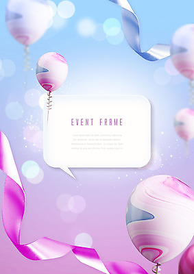 PSD 편집이미지 리본 분홍색 백그라운드 말풍선 추상 프레임 이벤트 사람없음 보케 풍선 이미지편집 컬러 무늬 파일형식