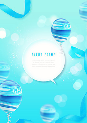 PSD 편집이미지 리본 백그라운드 말풍선 추상 프레임 이벤트 사람없음 파란색 보케 풍선 이미지편집 컬러 무늬 파일형식