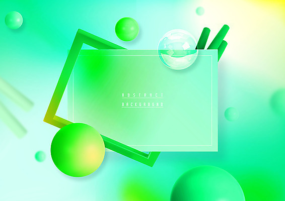 PSD 편집이미지 백그라운드 추상 프레임 이벤트 사람없음 초록색 3D 구 원형 오브젝트 입체도형 이미지편집 편집3D 도형 컬러 무늬 입체 디지털합성 파일형식