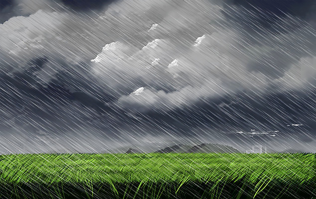 PSD 구름 일러스트 바람 사람없음 여름 여름풍경 회색 풀 비 태풍 소나기 국내일러스트 자연요소 식물 계절 컬러 날씨 풍경 자연재해 파일형식 여름_계절