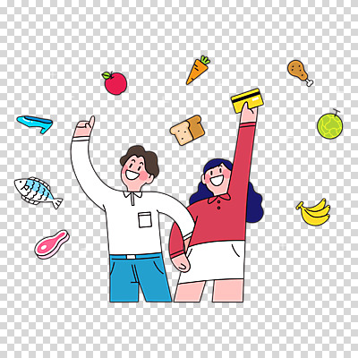 편집 편집이미지 커플 여자 남자 식재료 누끼 이벤트 두명 쇼핑 팔짱 신용카드 고객 PNG 편집소스 긴급재난지원금 지원금 관계 모션 사람 금융 정부정책 지원 파일형식