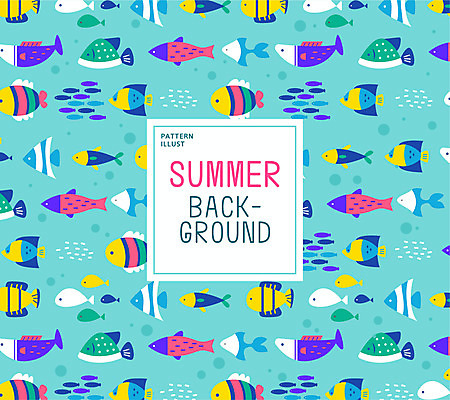 바다 백그라운드 패턴 여러마리 일러스트 어류 사람없음 여름 파란색 패턴백그라운드 물방울 물고기떼 국내일러스트 AI파일 계절 컬러 다수 무늬 수중동물 파일형식 벡터