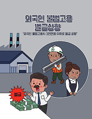 전신 여자 남자 돈 일러스트 공장 성인 세명 경제 사장 남색 사회이슈 고용 과태료 벌금 불법 정책 제도 성인만 외국인노동자 국내일러스트 AI파일 컬러 컨셉 비즈니스 공업 노동자 사람 구직 범죄 재산 벌 채용 파일형식 벡터