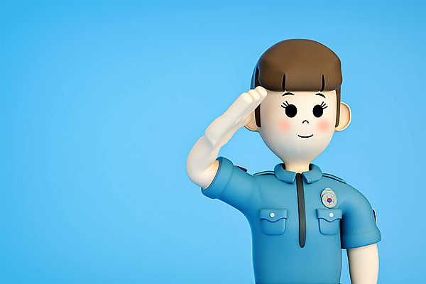 PSD 편집 편집이미지 직업 캐릭터 여자 모션 3D캐릭터 한명 성인 3D소스 3D 경찰 디지털합성 경례 성인여자한명만 편집3D 1 사람 인사 여자한명만 성인여자만 파일형식