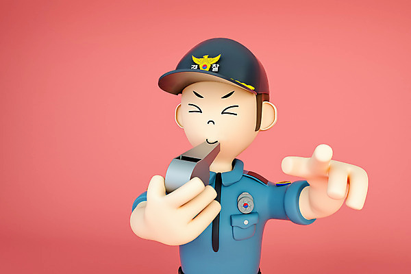 PSD 편집 편집이미지 직업 캐릭터 여자 모션 3D캐릭터 한명 성인 3D소스 3D 경찰 호루라기 디지털합성 성인여자한명만 편집3D 1 사람 여자한명만 성인여자만 파일형식