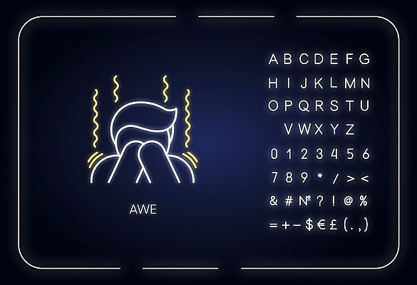 EPS 해외이미지 무료이미지 감정 일러스트 사람없음 놀람 무서움 흥분 공포 네온 충격 해외202008 해외202105 해외일러스트 표정 파일형식 벡터