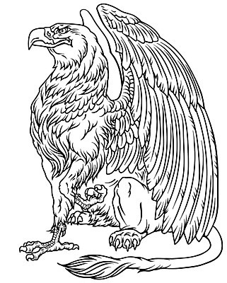 EPS 해외이미지 동물 날개 일러스트 조류 생물 흑백 앉기 중세 사자 신비 윤곽 독수리 신화 공상 몬스터 해외202008 해외일러스트 컨셉 포유류 모션 촬영기법 역사 파일형식 벡터