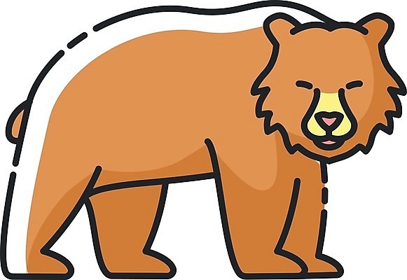 EPS 해외이미지 일러스트 곰 사람없음 갈색 귀여움 플랫 해외202008 해외일러스트 동물 컬러 컨셉 포유류 파일형식 벡터