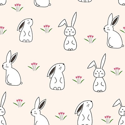 EPS 해외이미지 무료이미지 캐릭터 백그라운드 일러스트 사람없음 토끼 카툰스타일 해외202008 해외202105 해외일러스트 일러캐릭터 포유류 반려동물 파일형식 벡터