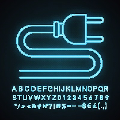 EPS 해외이미지 디자인 일러스트 사람없음 플러그 코드 네온 해외202008 해외일러스트 파일형식 벡터